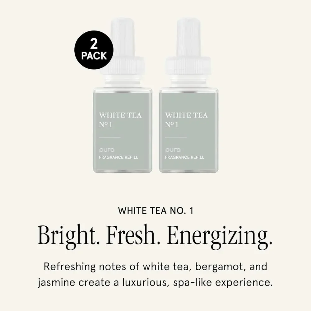 (2 Pack) Pura Smart Scent Refill White Tea No.1 0.33oz 10mL